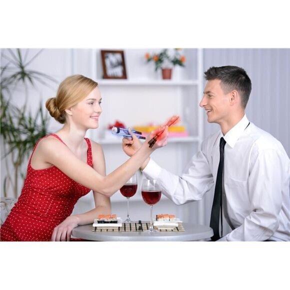 Light Sabert Chop Sticks LED Glowing Reusable Sushi Noodles Chinese Red - Picture 4 of 8